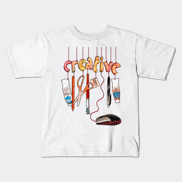 Connected Creative Kids T-Shirt by micklyn